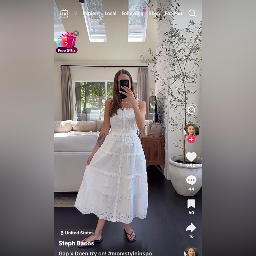 Gap X Doen Eyelet Midi Dress Size M NWT